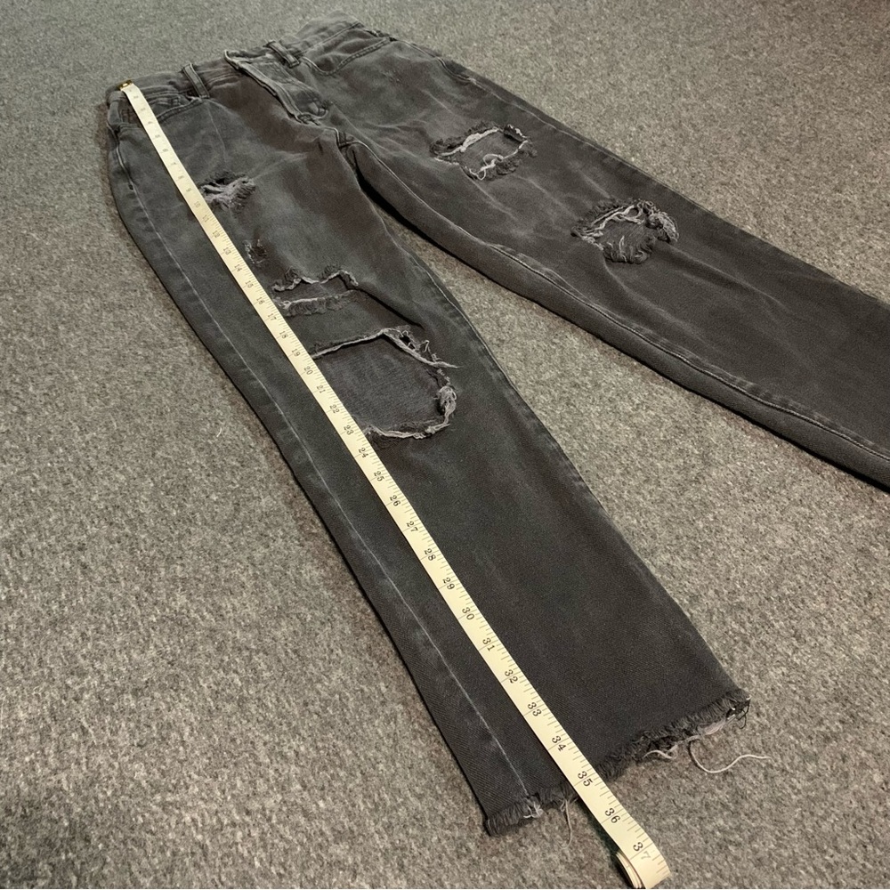Pacsun High Rise Straight Black Distressed Jeans 23 - Picture 5 of 9